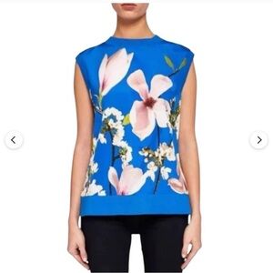 Ted Baker Harmony Floral Mixed Media Sleeveless Sweater